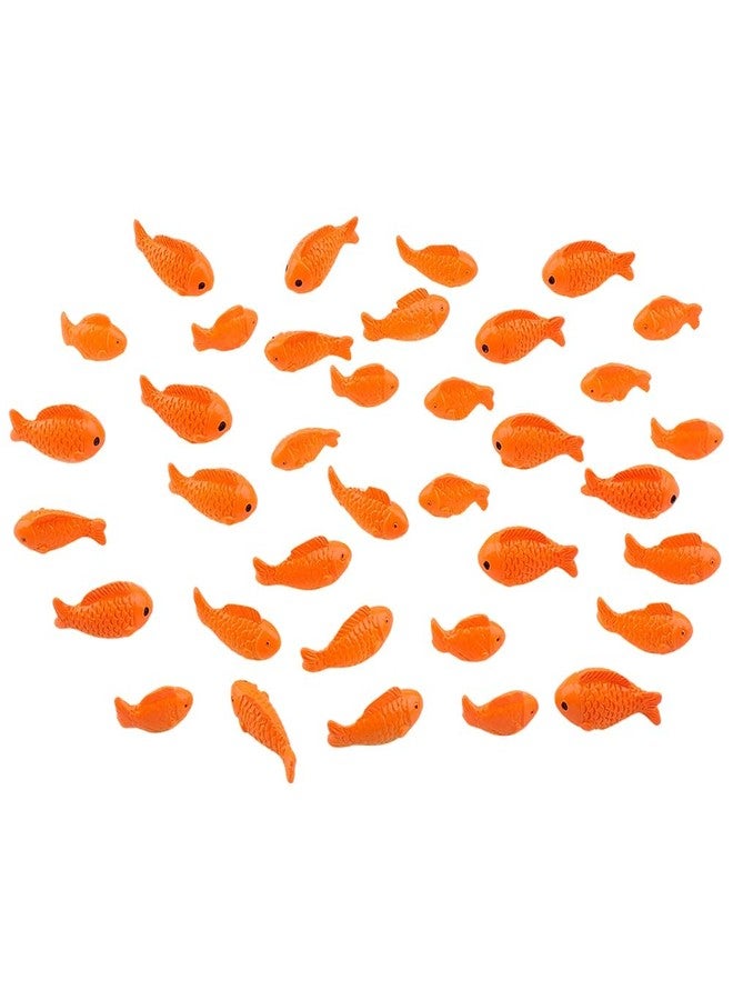 CREATCABIN 36Pcs 3 Styles Miniature Resin Fish Small Fish Figurines Dark Orange Mini Sea Ocean Marine Animal Tank Decorative Figure Statues Ornaments for Home Office Desktop Tank Aquarium DIY Decor - Image 1