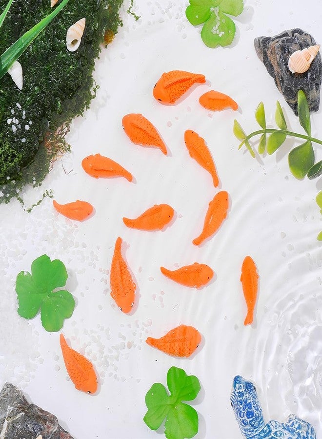 CREATCABIN 36Pcs 3 Styles Miniature Resin Fish Small Fish Figurines Dark Orange Mini Sea Ocean Marine Animal Tank Decorative Figure Statues Ornaments for Home Office Desktop Tank Aquarium DIY Decor - Image 3