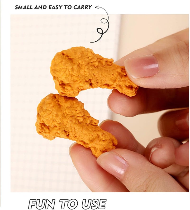 Dreamm Food Erasers 27 Pack Fried Chicken Desk Pet Erasers for Kids Cute Fun School Supplies Prize Gifts Party Favors - Image 4