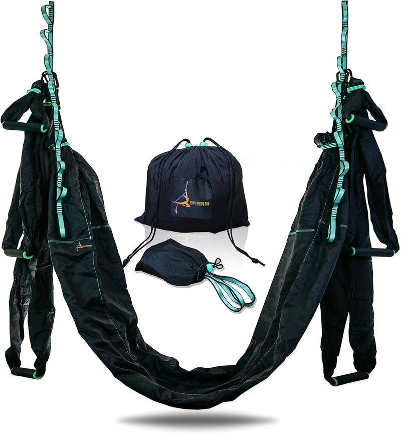 YOGA SWING PRO طقم أرجوحة اليوغا الهوائية المضادة للجاذبية - مجموعة حبال الطيران للأكروبات للعلاج بالعكس في الداخل والخارج - Image 1