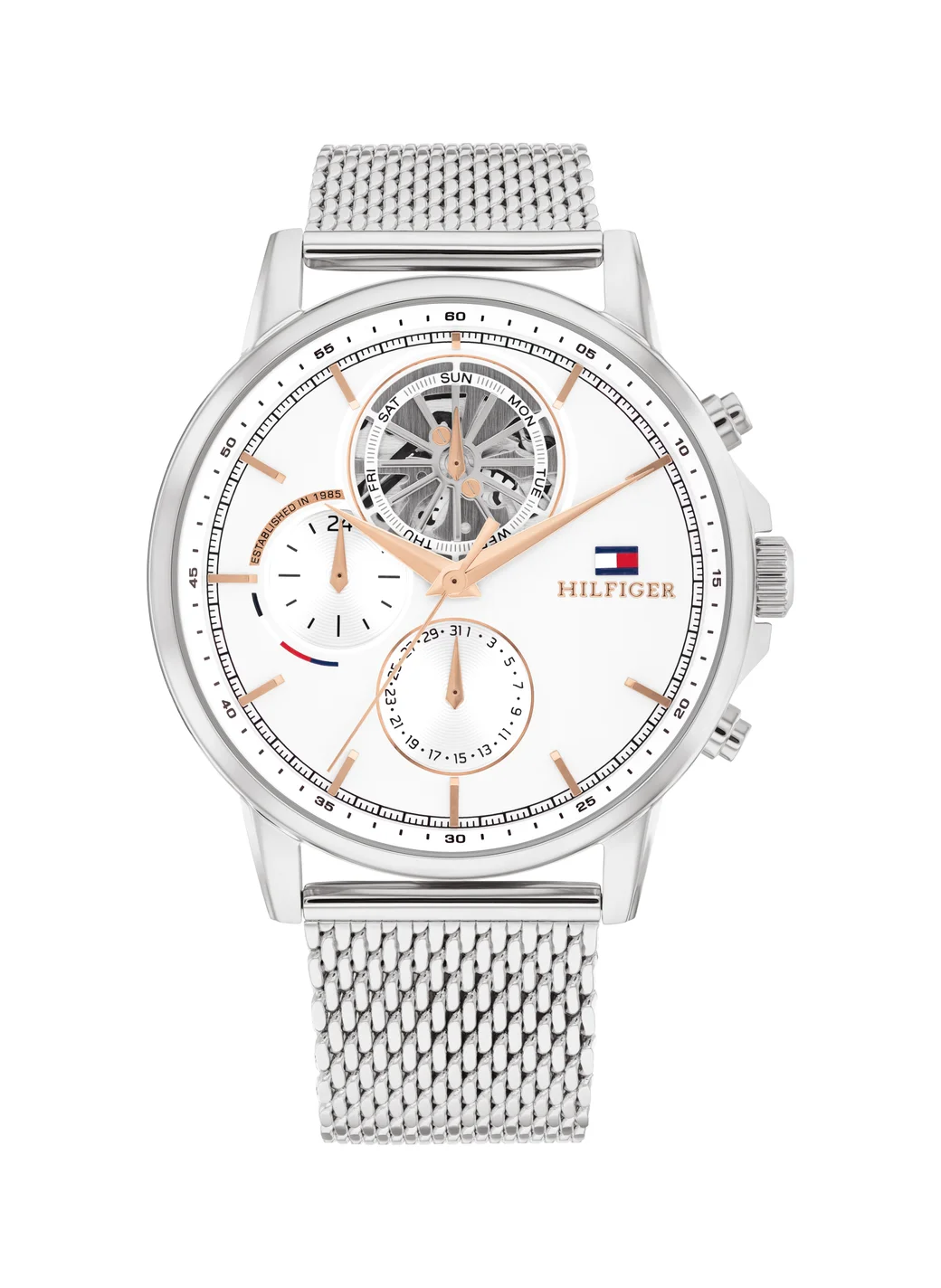 تومي هيلفيغر Stewart Steel Strap Analog Watch