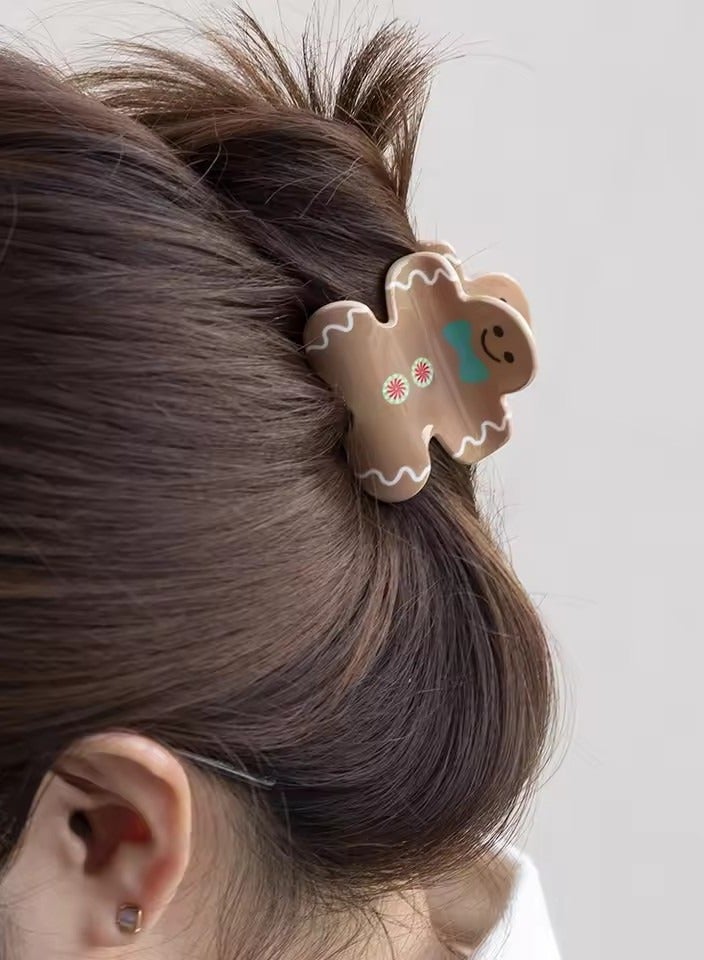 Goolsky Cookie Man Clamp Hair Claw Clips Acetate Crylic Hair Clip Accessories For Women - Image 1