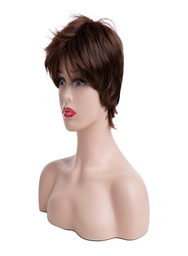 Wiwige Short Auburn Wig for Women Pixie Cut Synthetic Wigs Layered Fluffy Halloween Party Cosplay Hair Wig - Image 3