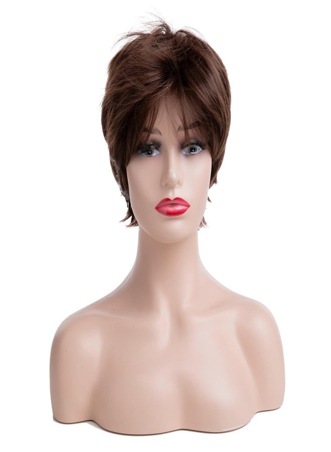 Wiwige Short Auburn Wig for Women Pixie Cut Synthetic Wigs Layered Fluffy Halloween Party Cosplay Hair Wig - Image 4