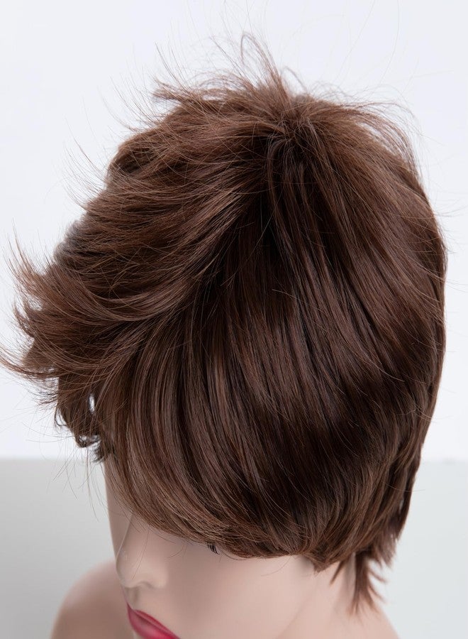 Wiwige Short Auburn Wig for Women Pixie Cut Synthetic Wigs Layered Fluffy Halloween Party Cosplay Hair Wig - Image 5