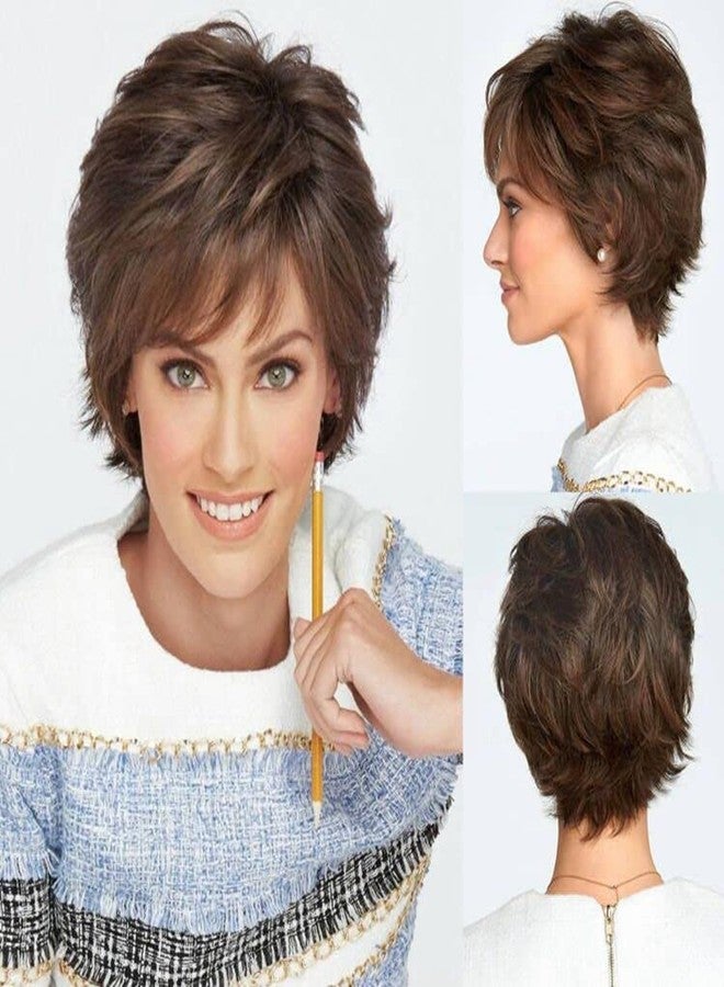 Wiwige Short Auburn Wig for Women Pixie Cut Synthetic Wigs Layered Fluffy Halloween Party Cosplay Hair Wig - Image 1