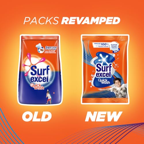 Surf Excel Quick Wash Detergent Powder 1 kg|| Washing Powder with Lemon & Bleach to Remove Tough Stains on Clothes - Bucket & Machine Wash - Image 3