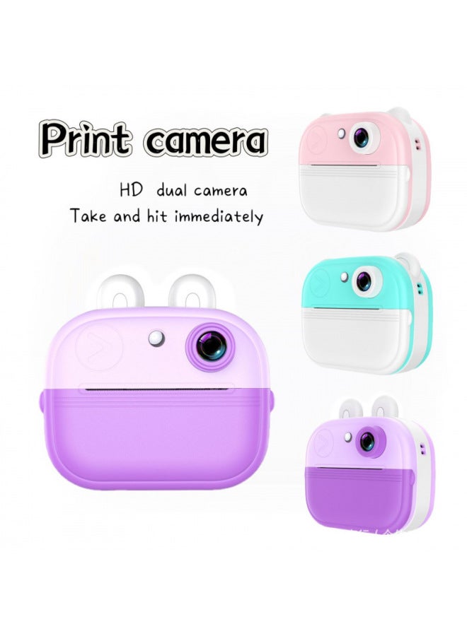 Generic 2024 Private Model Polaroid Print Camera HD Children's Camera Camera Camera Mini Cartoon Camera-Color:Y61 (hd) (pink Bear)  - Image 4