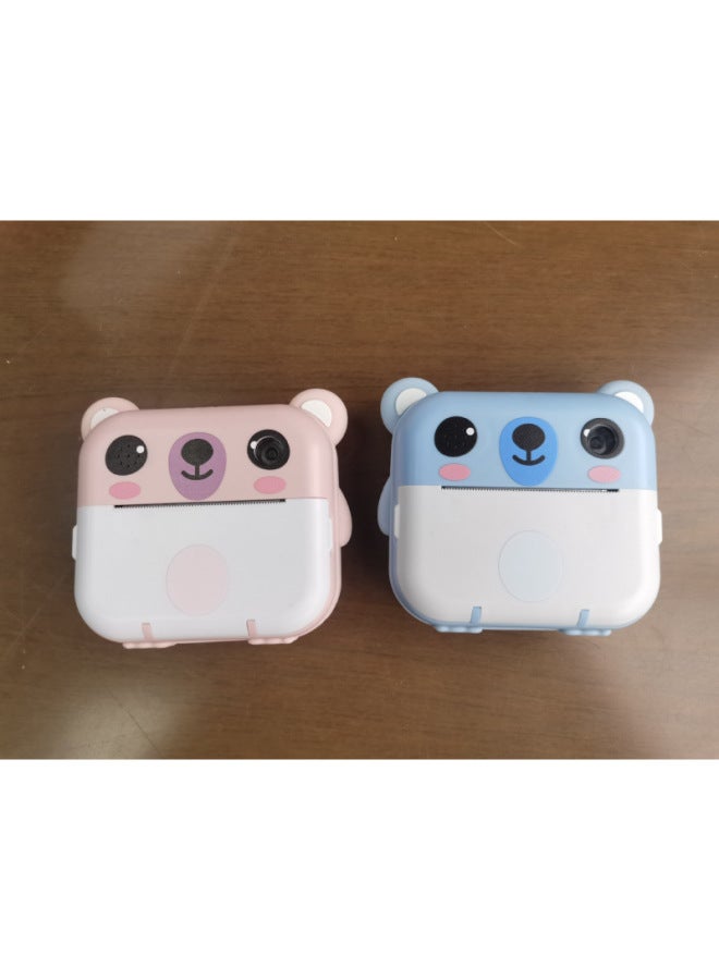 Generic 2024 Private Model Polaroid Print Camera HD Children's Camera Camera Camera Mini Cartoon Camera-Color:Y61 (hd) (pink Bear)  - Image 1