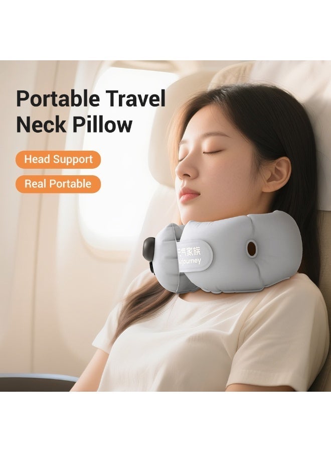 ；وسادة رقبة قابلة للنفخ من قطعة واحدة، مناسبة للسفر والمكتب واستراحة الغداء، محمولة ومفرغة من الهواء، مصممة خصيصًا للمسافرين لمسافات طويلة - Image 2