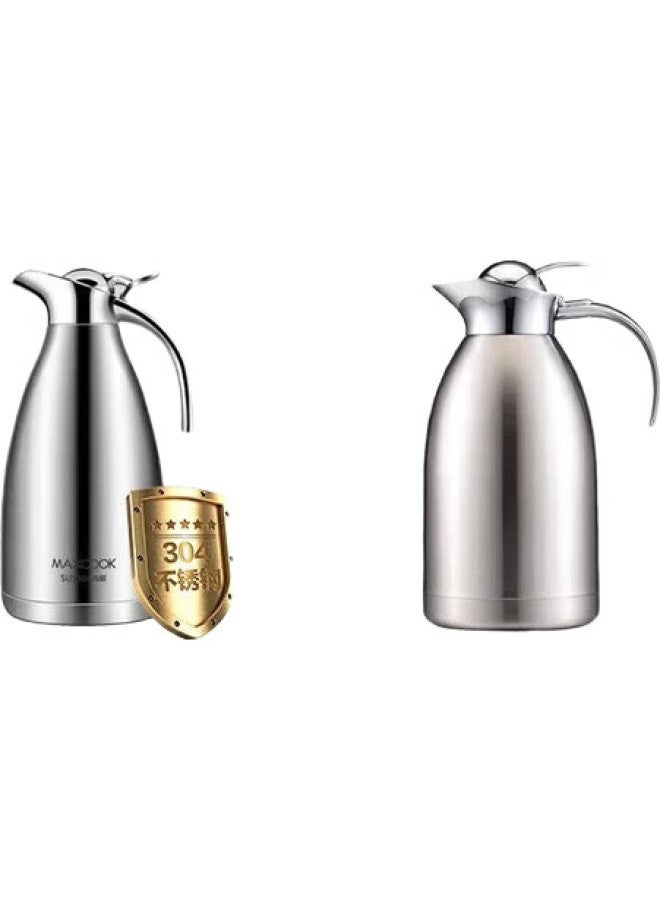MAX COOK Maxcook Insulated Thermos, 304 Stainless Steel Vacuum Hot Water Bottle, Household Warm Pot, Dormitory Water Bottle, 2L Natural Silver, Mch-478 - Image 2