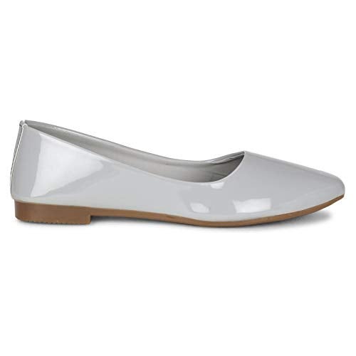 Denill Women's Pointed Ballet Flats UK-8 Grey - Image 4