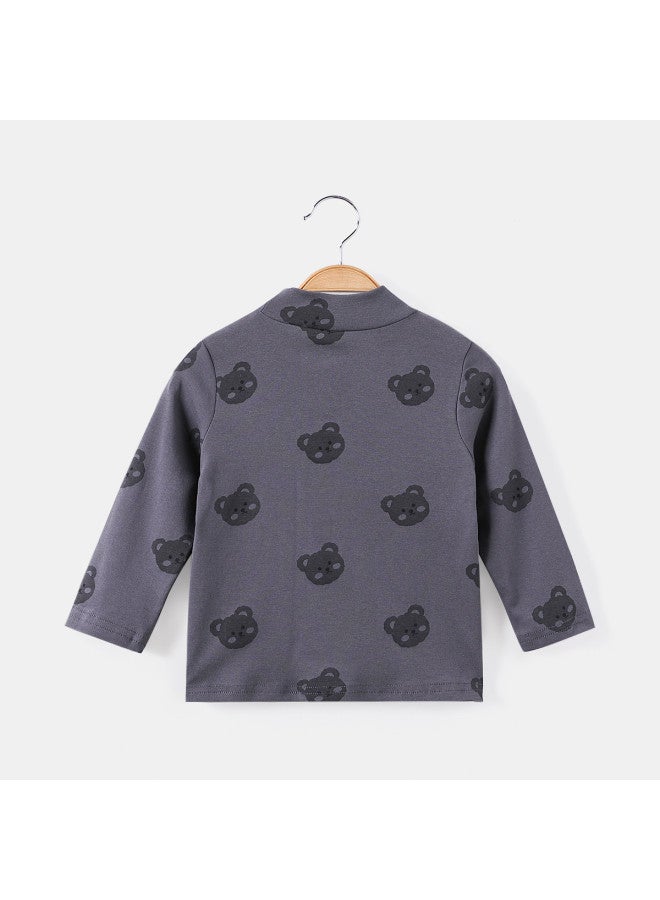 Children's Clothing Boys' Autumn And Winter Comfortable Versatile Stretchy Base Layer Shirt Kids' Mid-neck T-shirt Trendy - Image 4