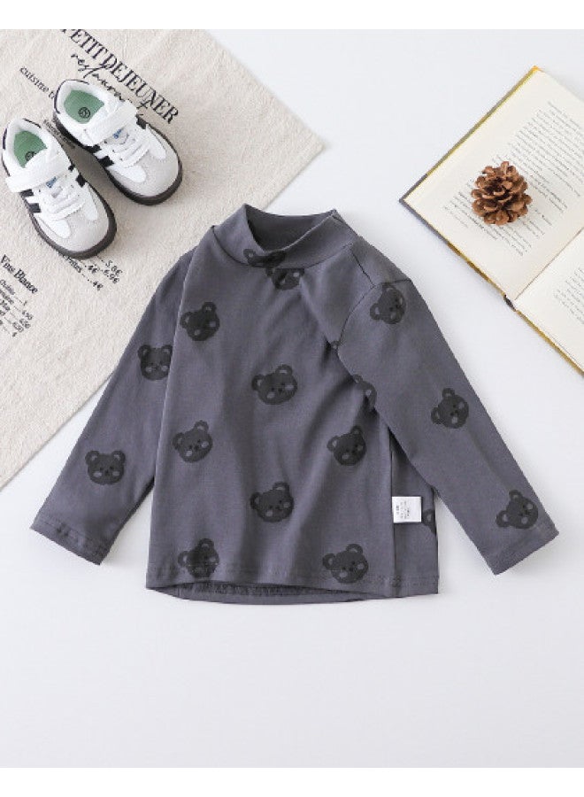 Children's Clothing Boys' Autumn And Winter Comfortable Versatile Stretchy Base Layer Shirt Kids' Mid-neck T-shirt Trendy - Image 1