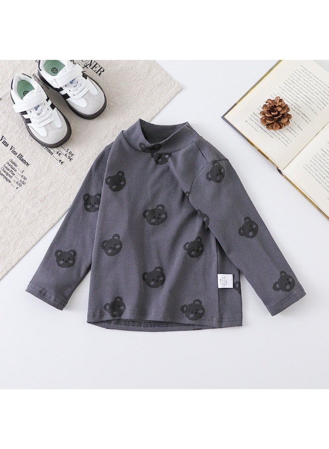 Children's Clothing Boys' Autumn And Winter Comfortable Versatile Stretchy Base Layer Shirt Kids' Mid-neck T-shirt Trendy - Image 2