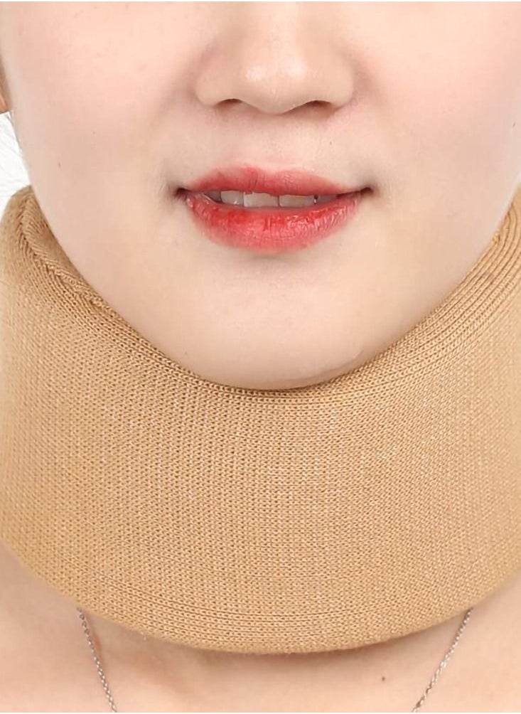 SYOSI - Neck Collar, Sponge Collar Adjustable Collar Soft Neck Support Relieves Spinal Pain and Pressure - Wraps Aligns Stabilizing Vertebrae for Use During Sleep (Khaki) - Image 1