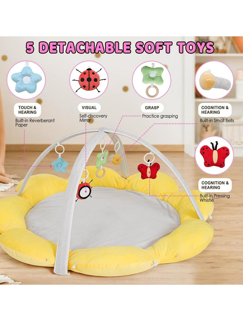 Gonice Convertible Baby Play Gym with 5 Toys, Tummy Time Mat for Sensory Development, Baby Activity Center from Newborn to Toddler, Ball Pit, Cat & Dog Bed, Soft Plush Pet Bed  - Image 5