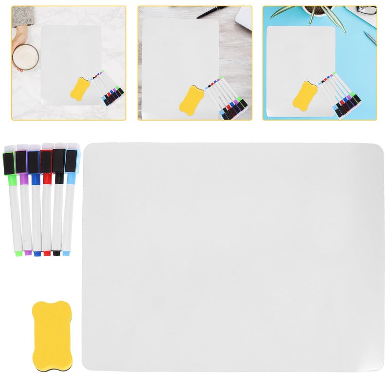 Magnetic Dry Erase Whiteboard Set 2pcs 23X30Cm with 6 Markers for Office Kitchen Classroom - Image 5