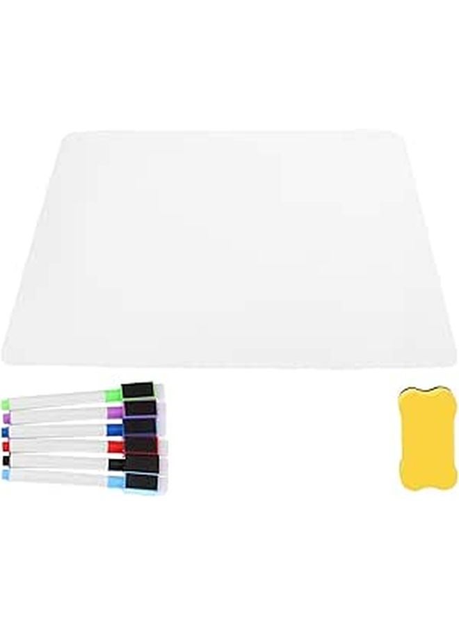 Magnetic Dry Erase Whiteboard Set 2pcs 23X30Cm with 6 Markers for Office Kitchen Classroom - Image 1