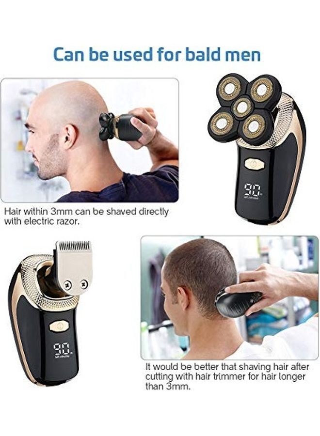 NIBEMINENT 5 In 1 Wet And Dry Electric Shaver Black/Gold - Image 2