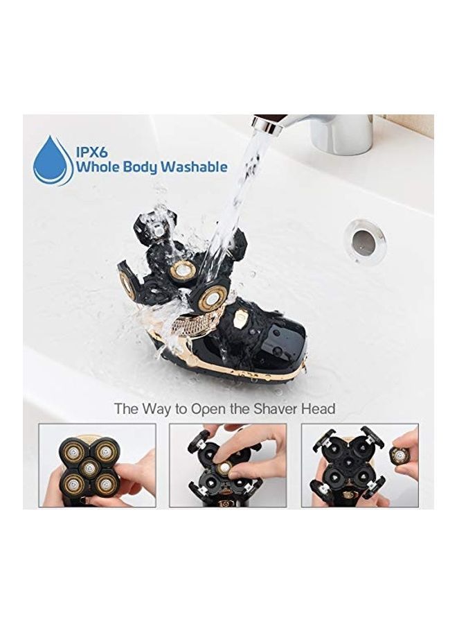 NIBEMINENT 5 In 1 Wet And Dry Electric Shaver Black/Gold - Image 3