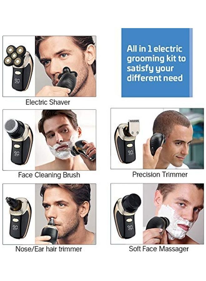 NIBEMINENT 5 In 1 Wet And Dry Electric Shaver Black/Gold - Image 4