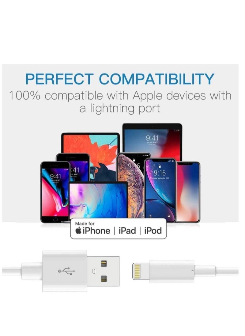 ELTRAZONE - Lightning Cable MFi Certified iPhone Charger Cable, 3Pack 2M Extra Long Lightning to USB Cable Fast Charging & Syncing iPhone Cord for iPhone 11 Pro Xs Max X 8Plus 7Plus 6SPlus iPad - White - Image 1