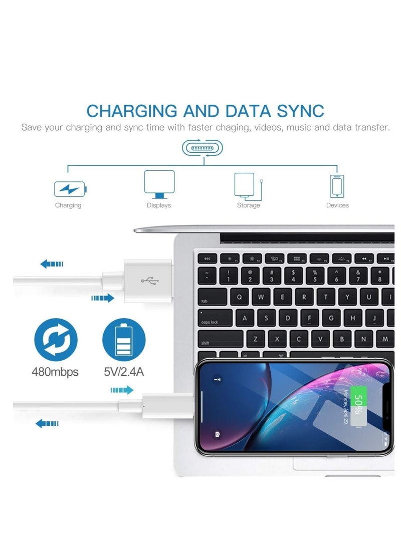 ELTRAZONE - Lightning Cable MFi Certified iPhone Charger Cable, 3Pack 2M Extra Long Lightning to USB Cable Fast Charging & Syncing iPhone Cord for iPhone 11 Pro Xs Max X 8Plus 7Plus 6SPlus iPad - White - Image 1