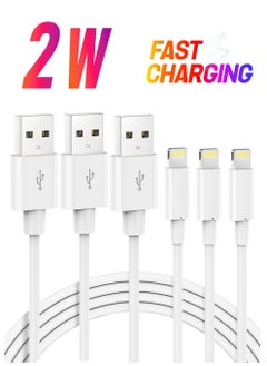 Lightning Cable MFi Certified iPhone Charger Cable, 3Pack 2M Extra Long Lightning to USB Cable Fast Charging & Syncing iPhone Cord for iPhone 11 Pro Xs Max X 8Plus 7Plus 6SPlus iPad - White