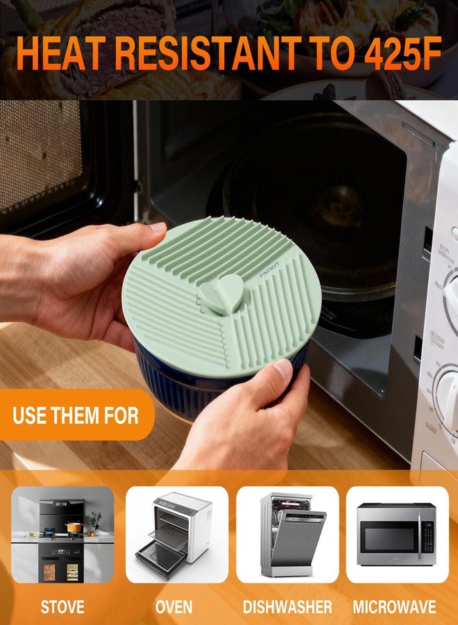 FINENUT Silicone Lids for Bowls 3 Pack 6/8/10 Inch, Microwave Splatter Cover Food Storage Universal Multi-Use Pot Holders Trivet Mats, Heat Resistant Dishwasher Safe for Pans Plates Cups - Image 3