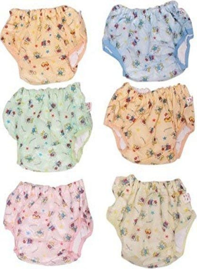 Ineffable Baby Panty for Boys and Girls Reusable Waterproof with Soft Lining Inside Absorbable Plastic Outside- Colorful Print XXL Size - Pack of 6 - Image 1