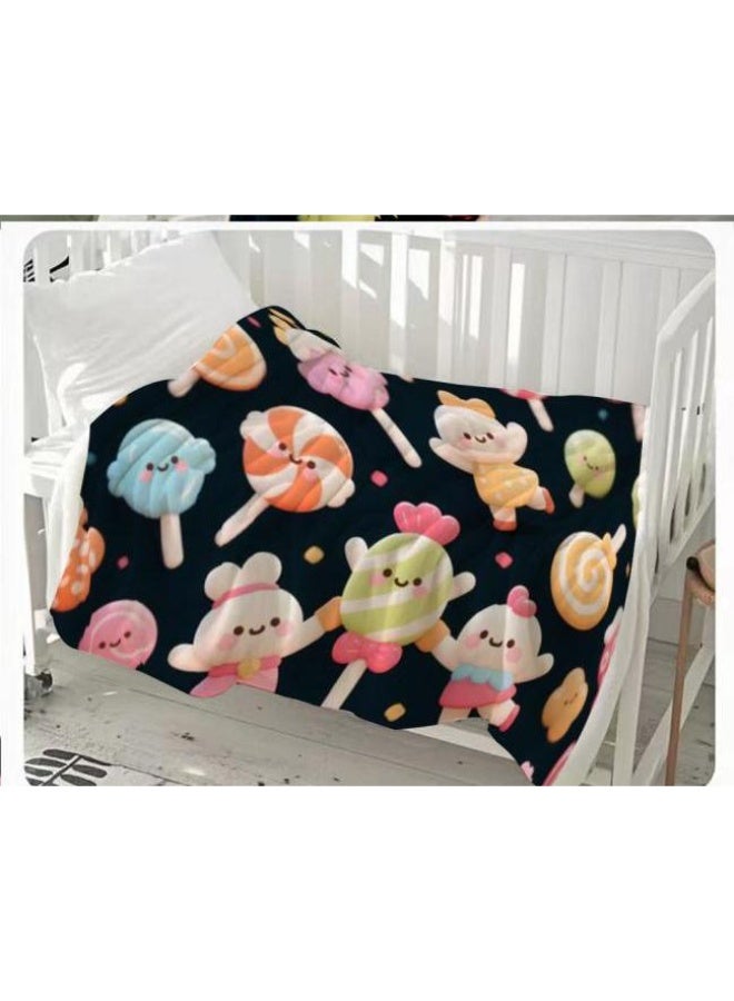 عام بطانية رقيقة من الفانيلا الكرتونية للأطفال والرضع (دافئة ومريحة، ومناسبة للنوم والألعاب) 70 سم * 100 سم - Image 1