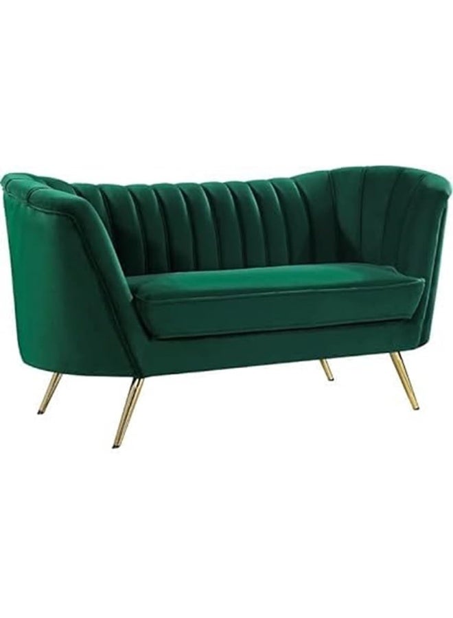 Comfynest Mid-Century Modern Chesterfield Sofa in Velvet with Sleek Golden Metal Legs - Ideal for Living Room, Bedroom, or Office Use (Green, 3 Seater)  - Image 3