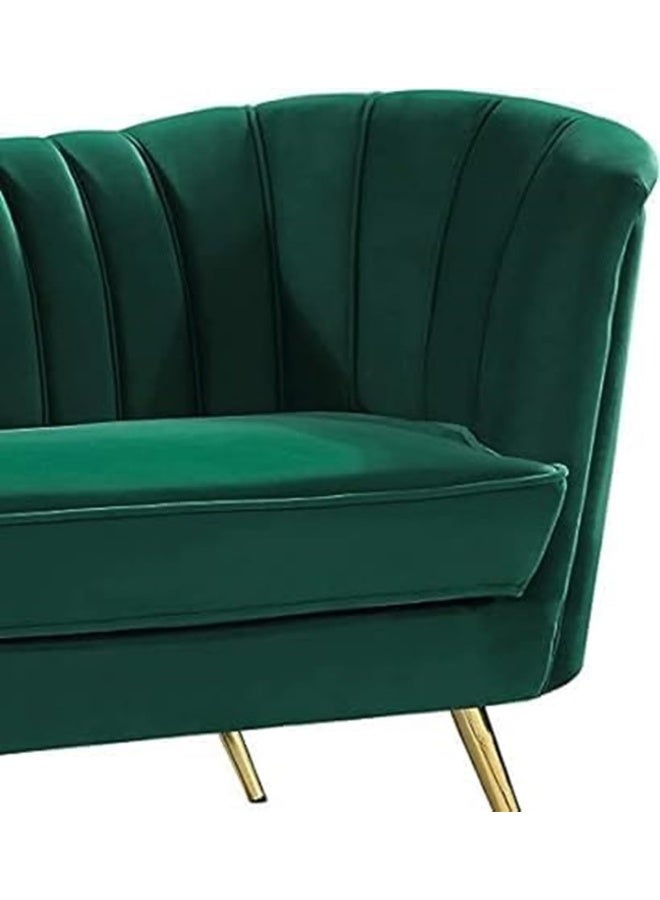 Comfynest Mid-Century Modern Chesterfield Sofa in Velvet with Sleek Golden Metal Legs - Ideal for Living Room, Bedroom, or Office Use (Green, 3 Seater)  - Image 4