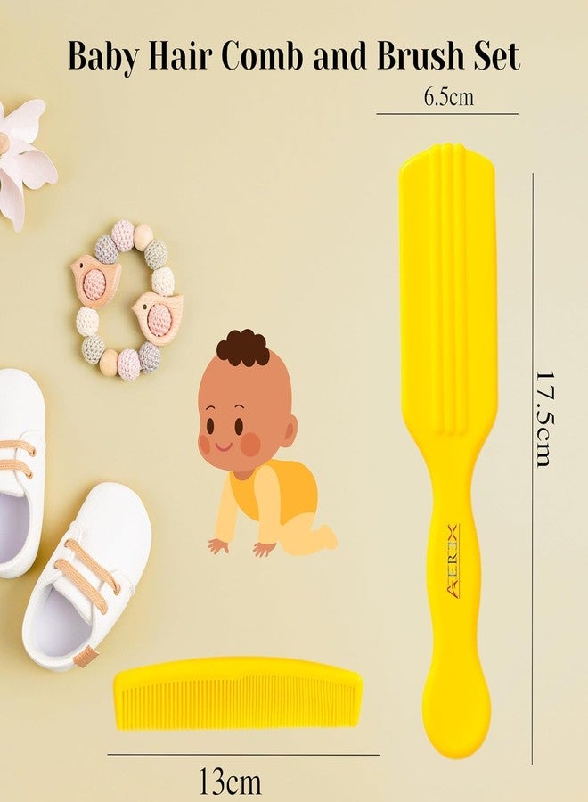 AEREX Baby Grooming Kit 5 in 1 – Newborn & Infant Care Set with Comb, Soft Brush, Baby Nail Clipper, Scissors & Storage Case – Baby Essentials for Daily Grooming (Yellow) - Image 2