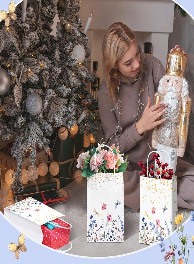 Kolldenn 16 Pcs Wildflower Paper Gift Bags Women Mother's Day Birthday Favor Goodie Candy Bags with Handles for Bridal Engagement Baby Shower Party Supplies - Image 5