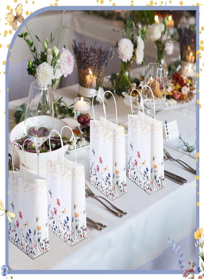 Kolldenn 16 Pcs Wildflower Paper Gift Bags Women Mother's Day Birthday Favor Goodie Candy Bags with Handles for Bridal Engagement Baby Shower Party Supplies - Image 4