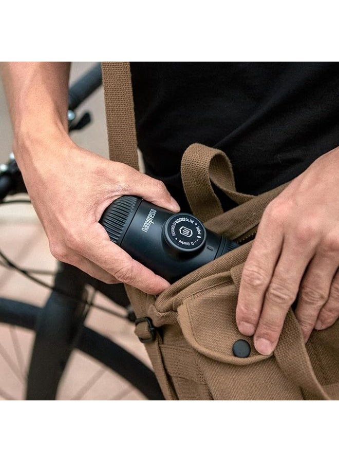 واكاكو ماكينة صنع الإسبريسو المحمولة من واكاكو نانوبريسو، نسخة مطورة من مينيبريسو، ضغط 18 بار، ماكينة صنع قهوة صغيرة جدًا للسفر، تعمل يدويًا، متوافقة مع القهوة المطحونة - Image 2