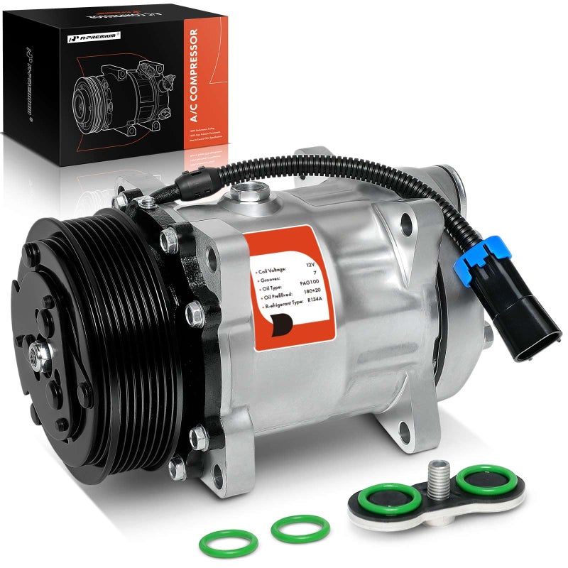 APremium Air Conditioner AC Compressor with Clutch Compatible with Chevrolet Chevy GMC Models C60 C70 C6500 C7500 Topkick Kodiak