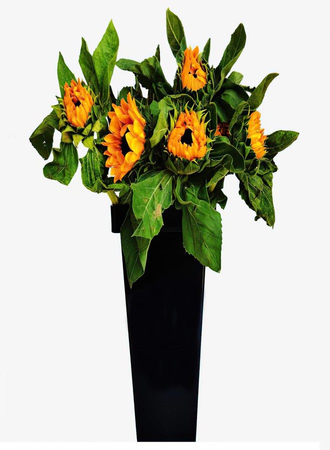Kingrol 6 Pack Plastic Flower Vases, Modern Square Vase, Multipurpose Buckets, Accents Home Office Event Centerpieces Decor, Black, 6.75 x 6.75 x 13.25 Inch - Image 5