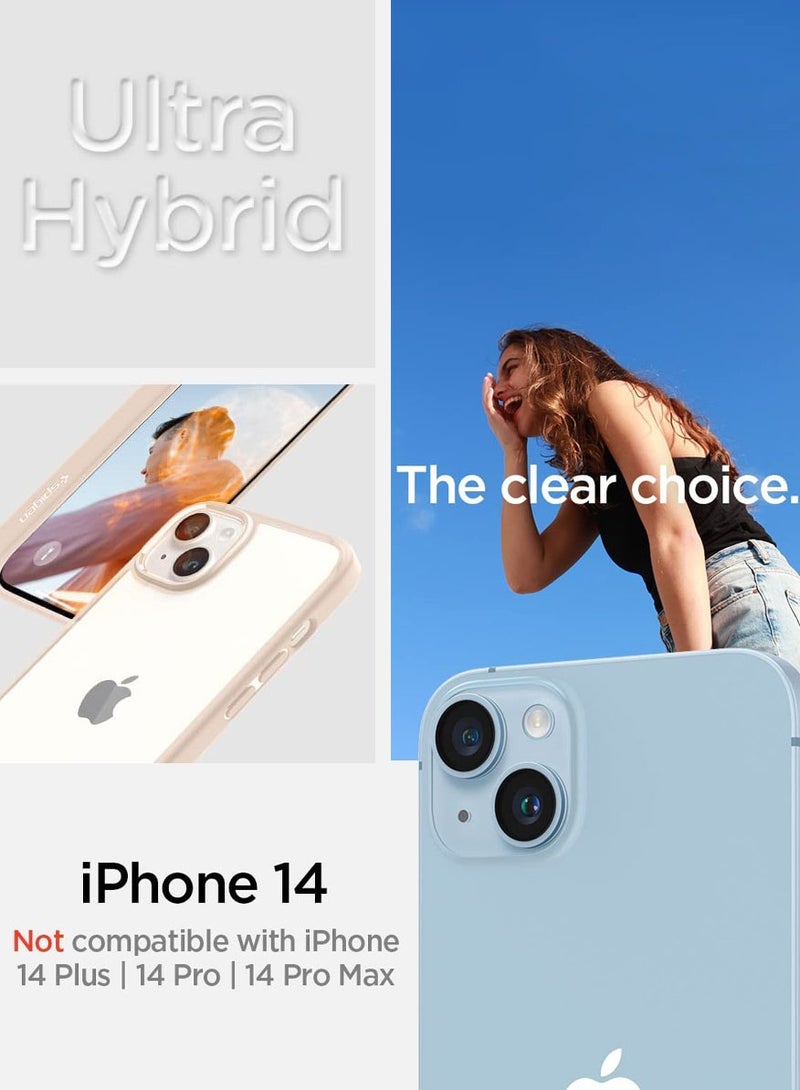 Spigen Ultra Hybrid iPhone 14 Case Cover - Sand Beige  - Image 2