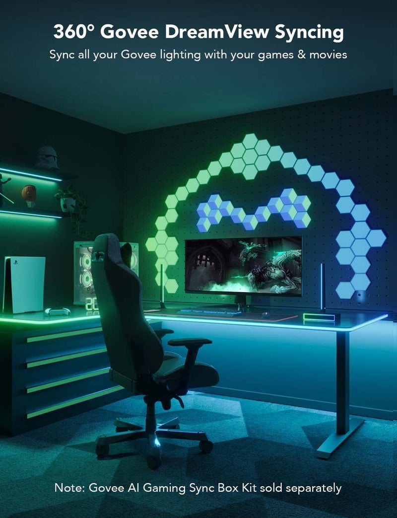 Govee RGBIC Neon Rope Lights for Desks, 16.4ft LED Gaming Desk Lights, Neon LED Strip Lights Syncing with Razer Chroma, Support Cutting, Smart App Control, Music Sync, Adapter (Only 2.4G Wi-Fi) - Image 5