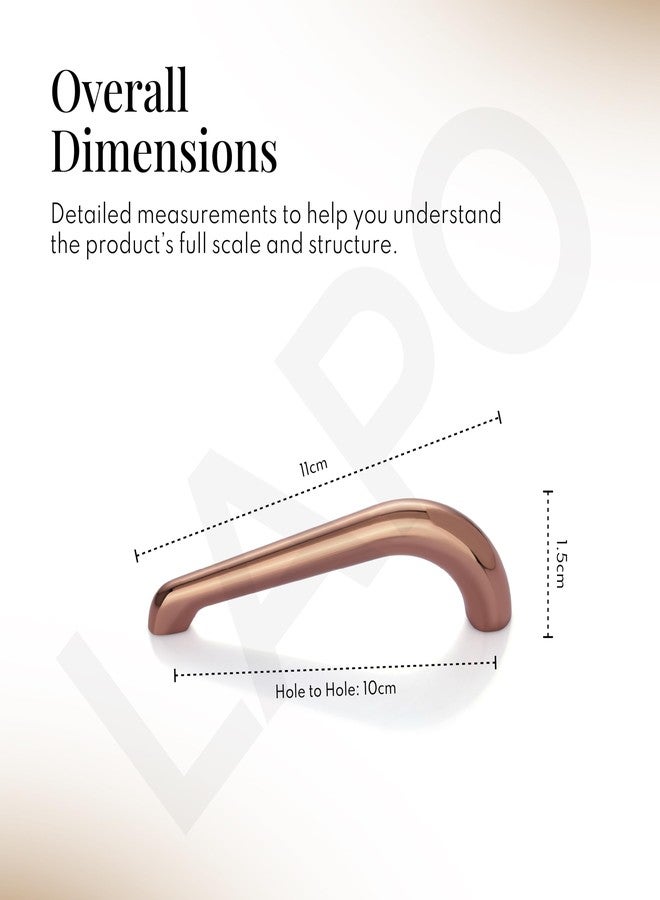 LAPO 2 Piece Pull Handles for Kitchen Cabinets & Drawers, Sleek 4 Inch Window Drawer Handles for Almirah and Cupboard, Fast & Easy Setup (96mm, Rosegold Finish, 3 Years Warranty) - Image 2