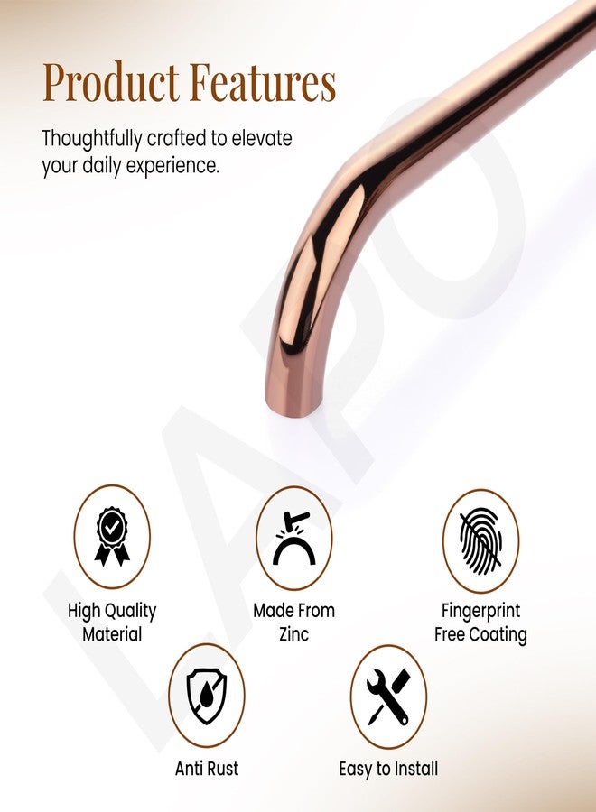 LAPO 2 Piece Pull Handles for Kitchen Cabinets & Drawers, Sleek 4 Inch Window Drawer Handles for Almirah and Cupboard, Fast & Easy Setup (96mm, Rosegold Finish, 3 Years Warranty) - Image 3
