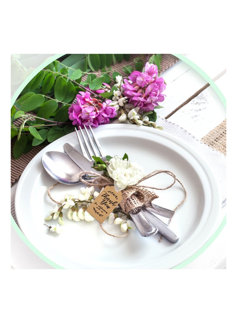 Excefore 200 Pcs Kraft Gift Paper Tags, 5 x 3 cm Thank You for Celebrating with Us Wedding Labels Rustic Luggage Labels Kraft Gift Tags with String Luggage Tags Brown Card for Name - Image 4