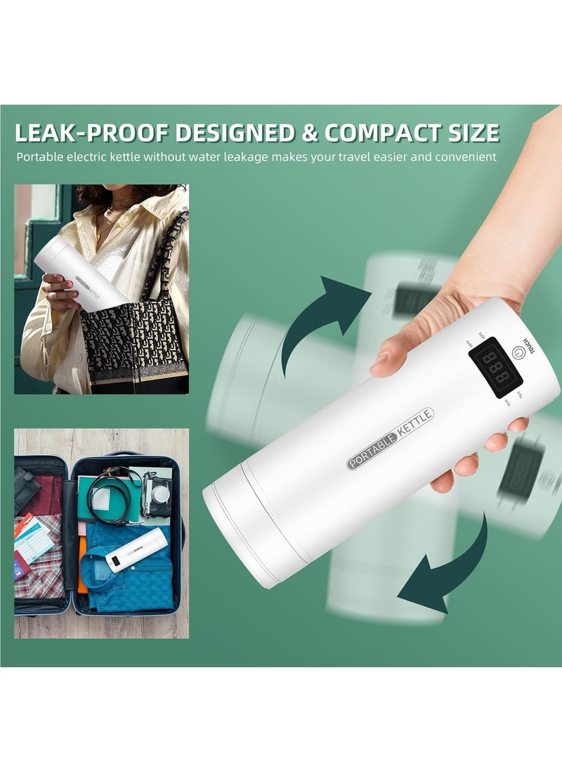 Portable electric kettle - travel tea and coffee kettle water heater - kettle cup with 4 temperature controls - small mini portable kettle 500ml