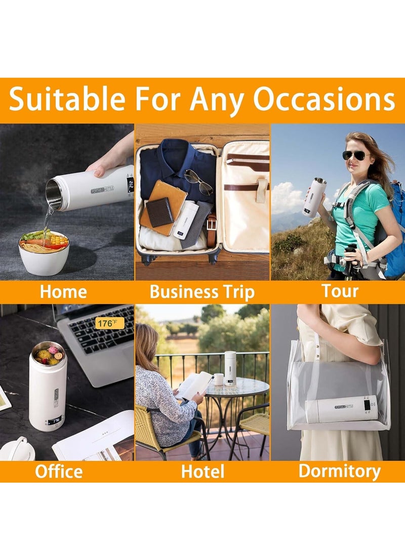 Portable electric kettle - travel tea and coffee kettle water heater - kettle cup with 4 temperature controls - small mini portable kettle 500ml