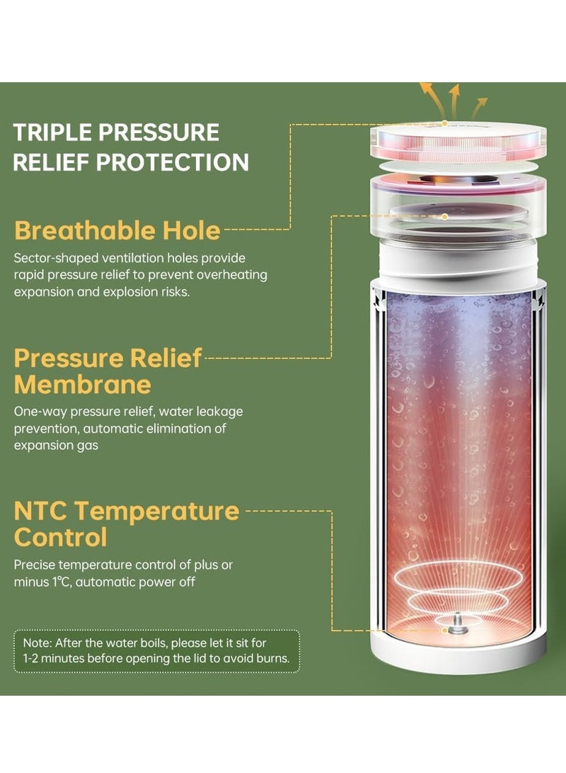 Portable electric kettle - travel tea and coffee kettle water heater - kettle cup with 4 temperature controls - small mini portable kettle 500ml