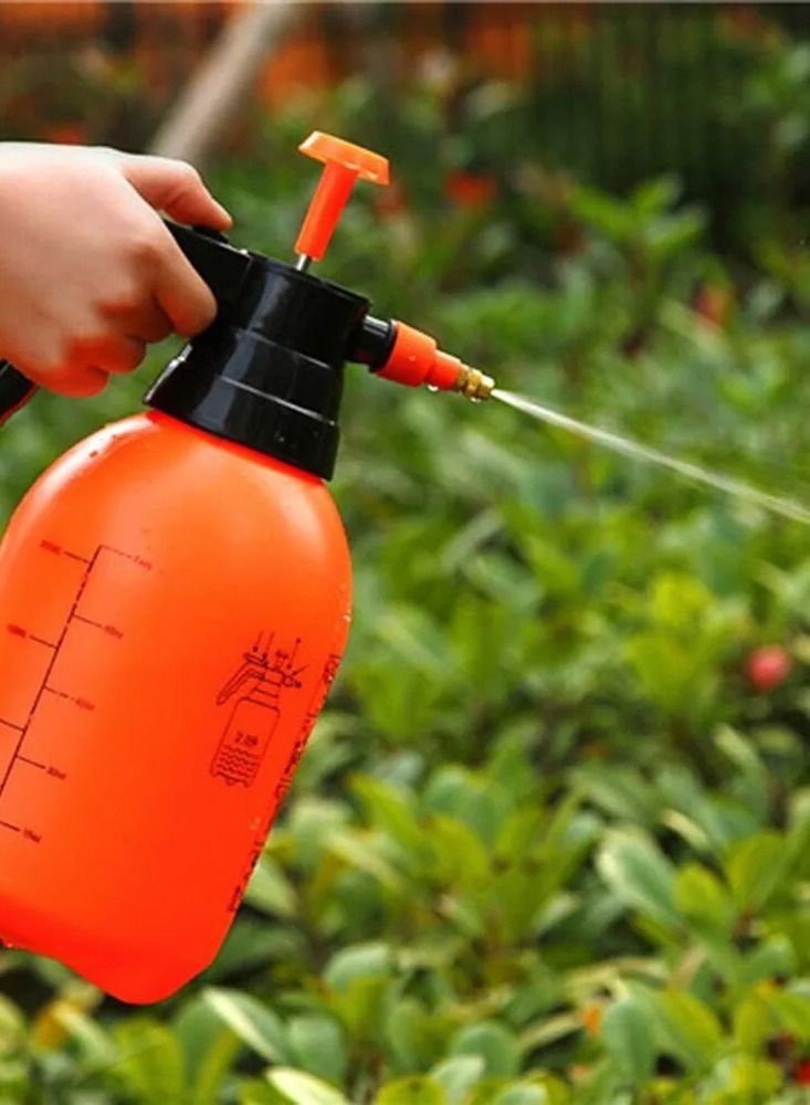 MARGOUN Pressure Sprayer Handheld Spray Bottle Adjustable Plastic Water Pump for Home Cleaning Garden Watering 2Liters Orange/Black - Image 2