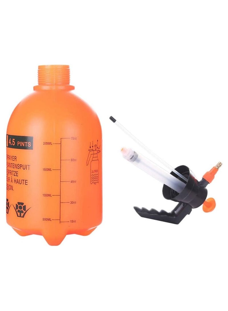 MARGOUN Pressure Sprayer Handheld Spray Bottle Adjustable Plastic Water Pump for Home Cleaning Garden Watering 2Liters Orange/Black - Image 4